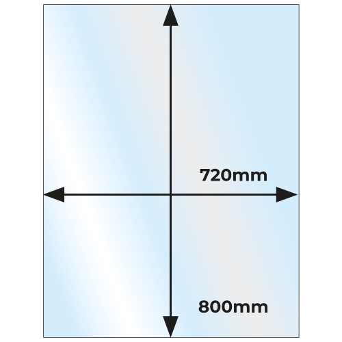 Rectangular Small Glass Hearth - 12mm x 800mm x 720mm 