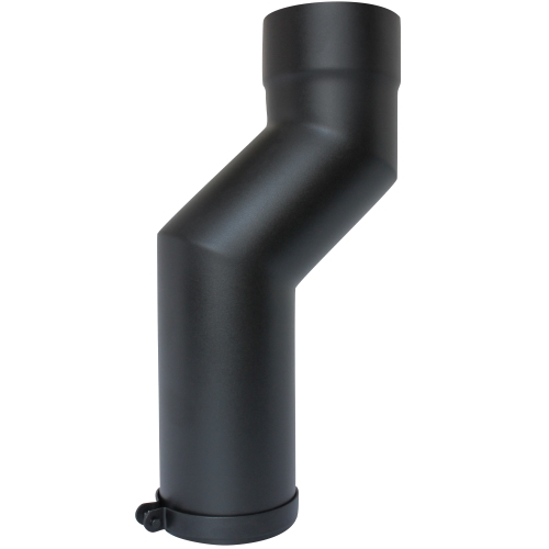 Lanzzas for Stove Pipe Chimney Pipe Offset Bend Double Sheet Bunk Sheet Offset 100 mm Diameter 150 mm Black 